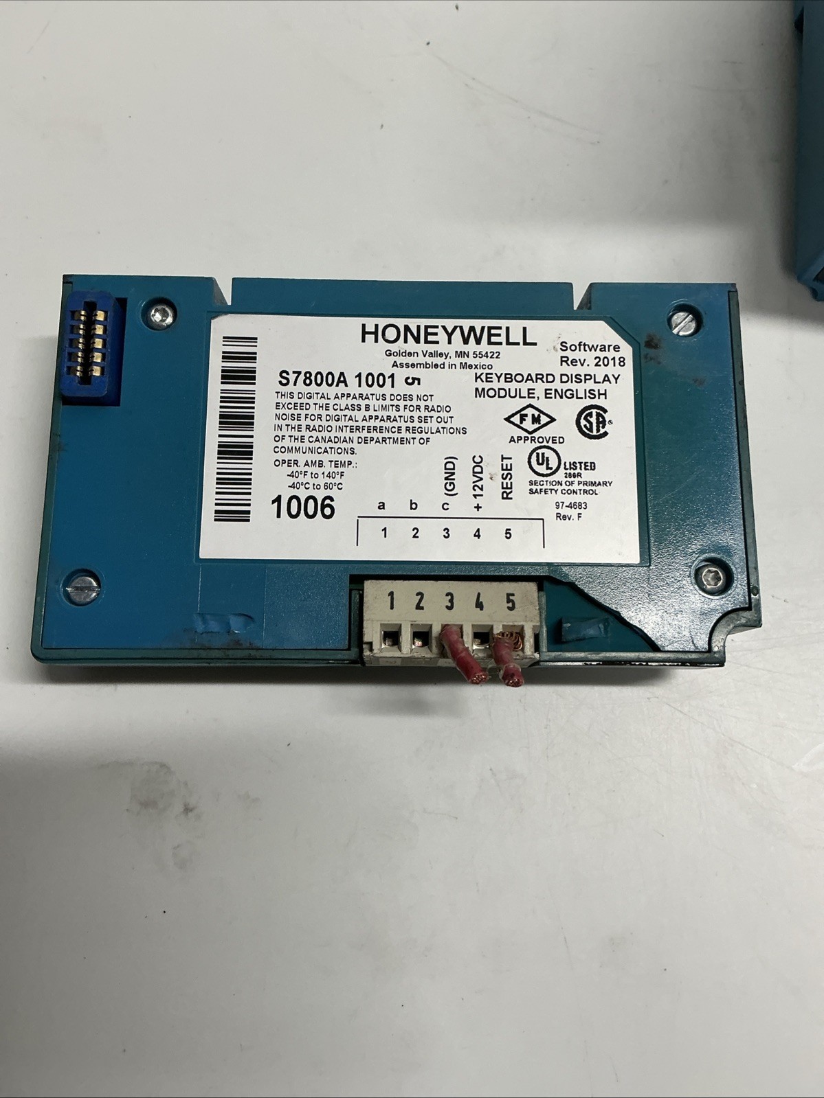 Honeywell RM7898 A 1000 Burner Control W/ Ultraviolet Flame Amplifier AA-958