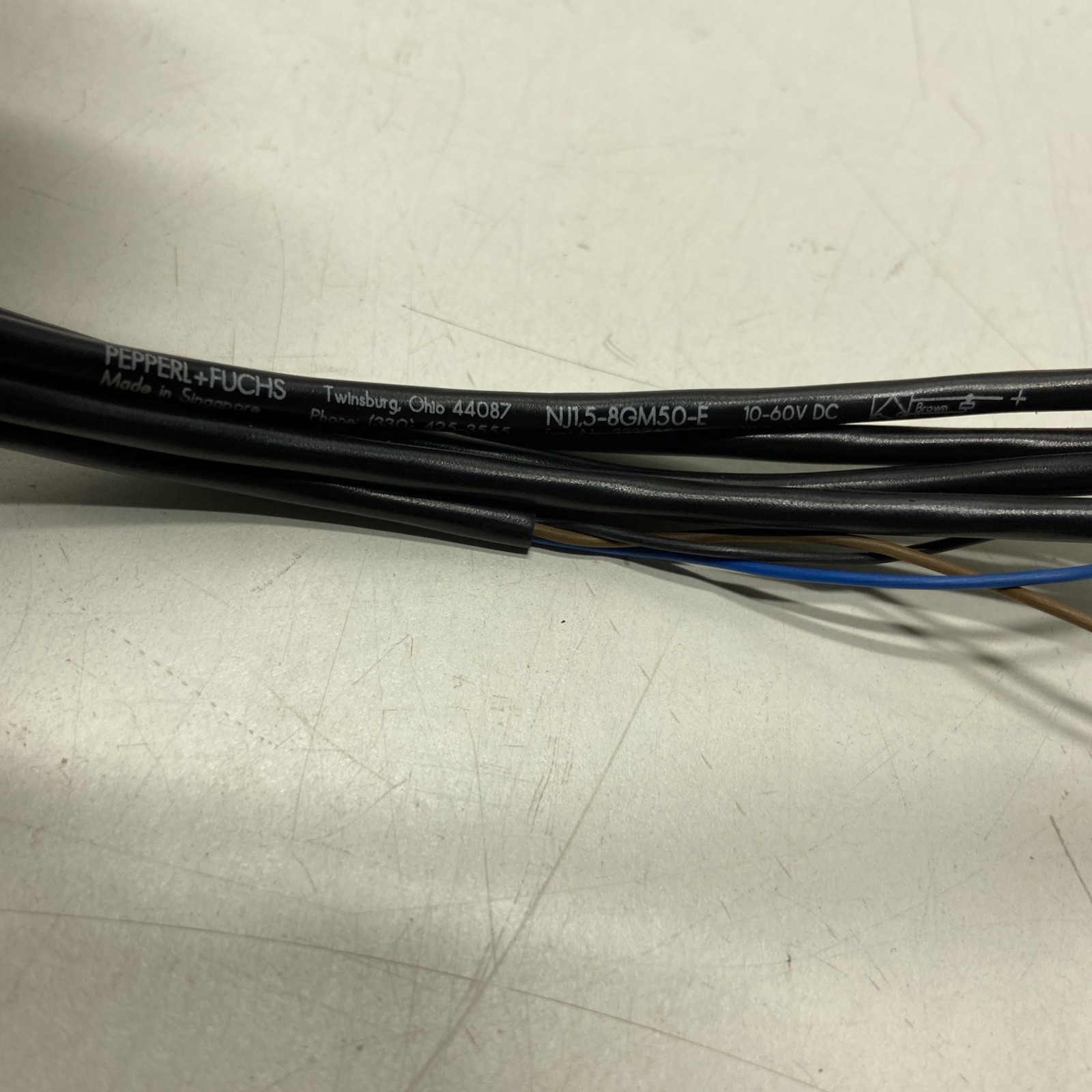 PEPPERL+FUCHS 10-60V INDUCTIVE SENSOR 33376S NJ1.5-8GM50-E (MISSING NUTS)