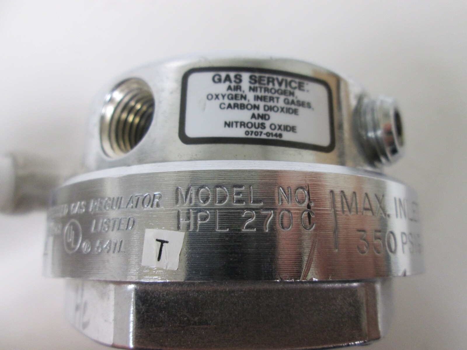 OSC HPL270C High Purity Compressed Gas Regulator, Max Inlet Pressure 350psig