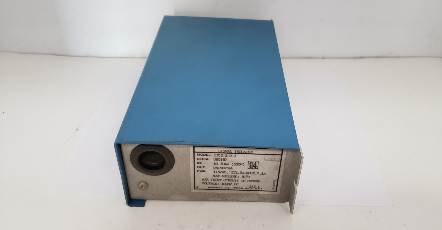 ACROMAG 1702-Z-U-1 SIGNAL ISOLATOR, IN:10-50mA, OUT:UNIVERSAL, 115VAC, NNB