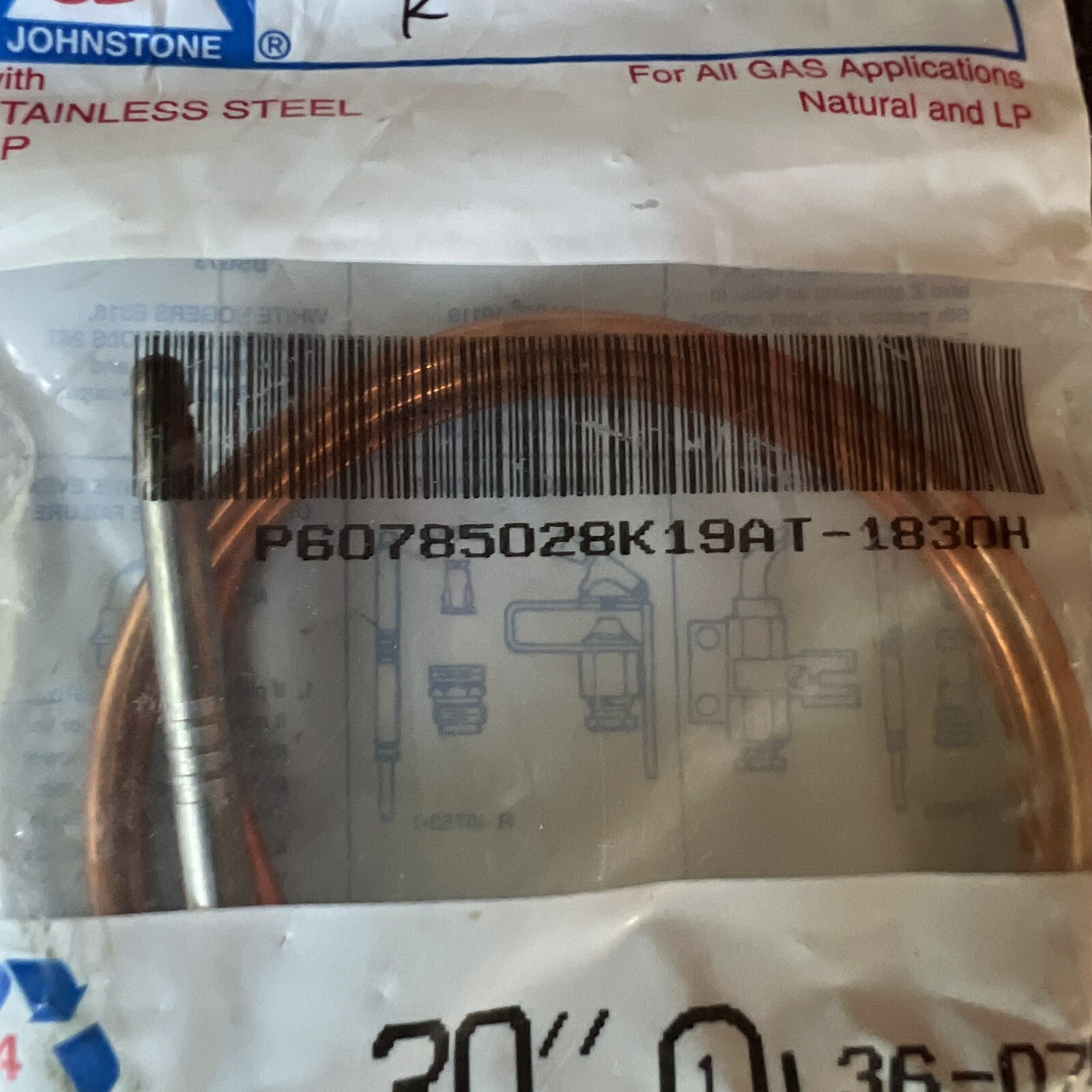 NEW OLD STOCK JOHNSTONE 30″ UNIVERSAL THERMOCOUPLE L36-070 *Free Shipping*