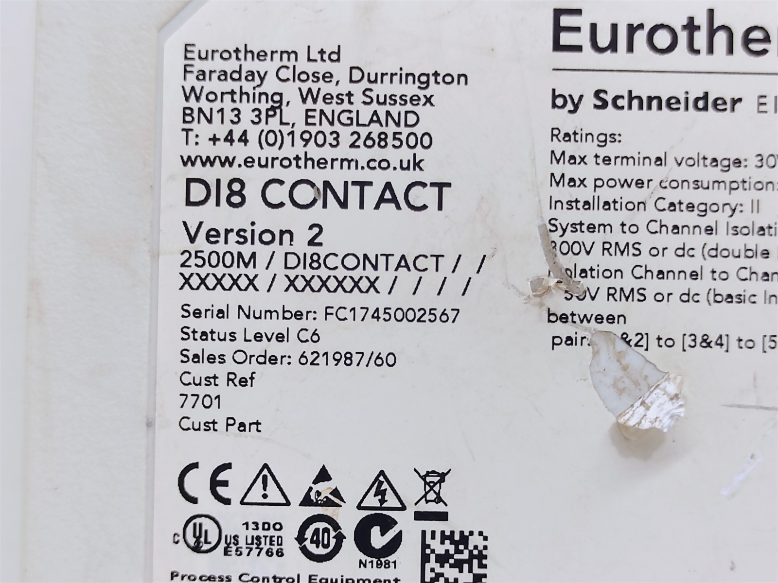 EUROTHERM 2500M/DI8CONTACT/ /XXXXX / XXXXXX MODULE (FREE SHIPPING)