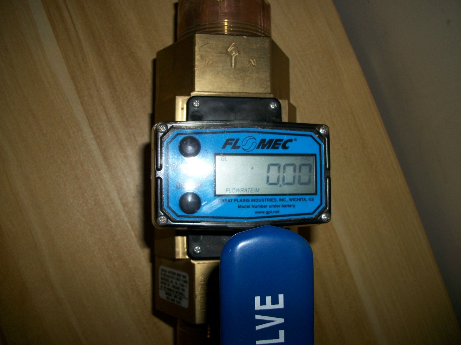 2 IN. FLOMEC ELECTRONIC DIGITAL FLOWMETER MODEL G2B20N09GMB W/DURA VALVE DM340
