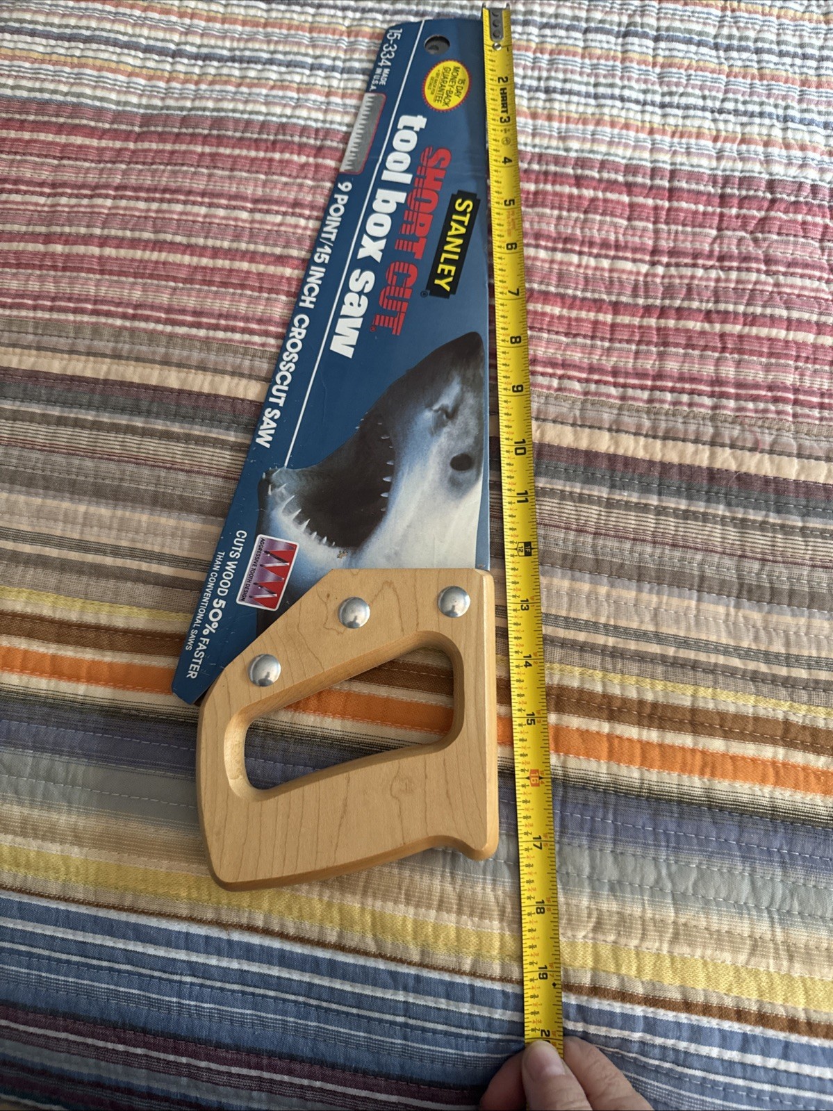 Stanley 15-334 Shortcut Toolbox Saw Hardened Teeth Hardwood Handle 15″ Blade