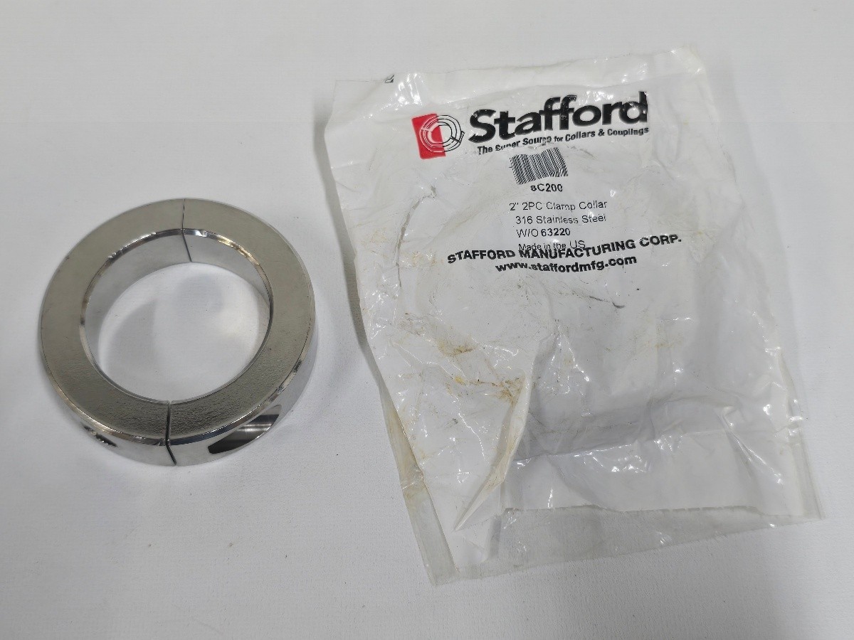 Stafford 8C200 2 Inch 2PC Clamp Collar 316 Stainless Steel Shaft Collar