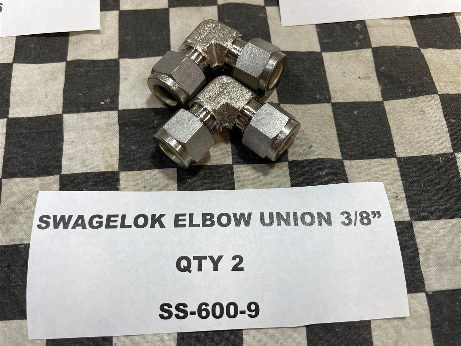 PARKER/SWAGELOK TEE ELBOW UNION 3/8″ 6ET6-316, 6SC6-316, SS-600-9 LOT OF 6#114MH