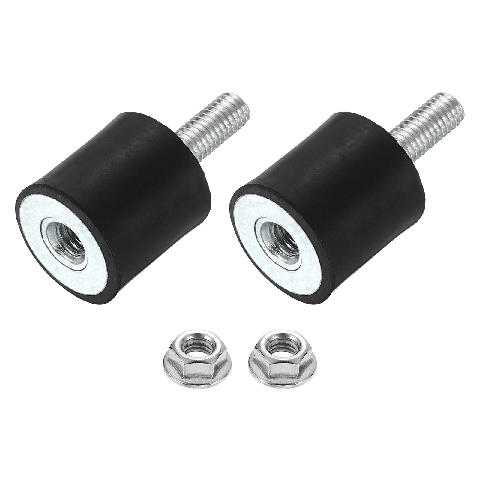 2Pcs M6x18mm Rubber Mounts, 20x20mm(DxH) Rubber Shock Absorber Mount with Nuts