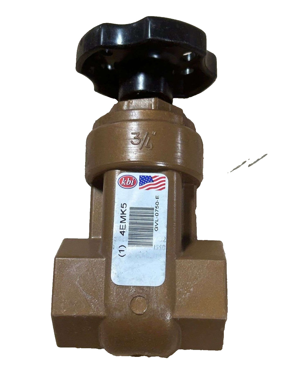 kbi Gate Valve 3/4 Female Threaded Handwheel Lot of 4 Brown Plastic GVL-0750-E