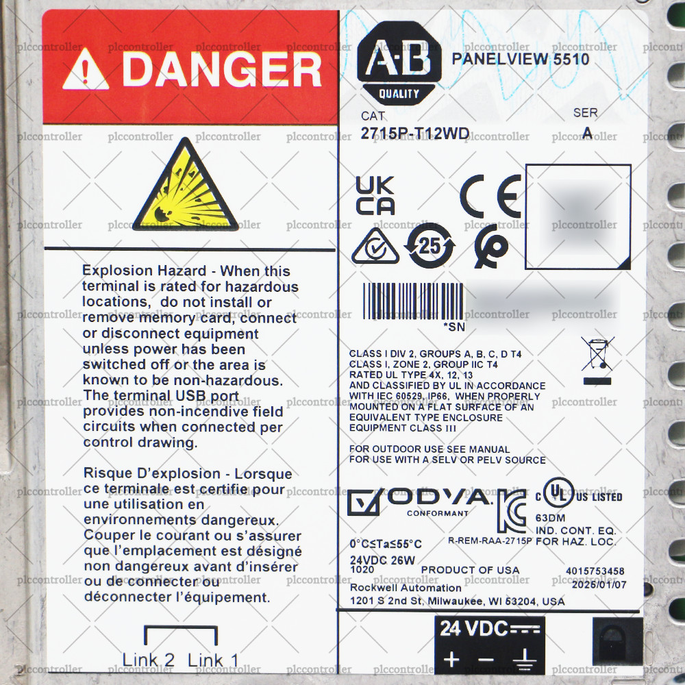 New Sealed 2715P-T12WD Allen-Bradley PanelView 5510 Graphic Terminal