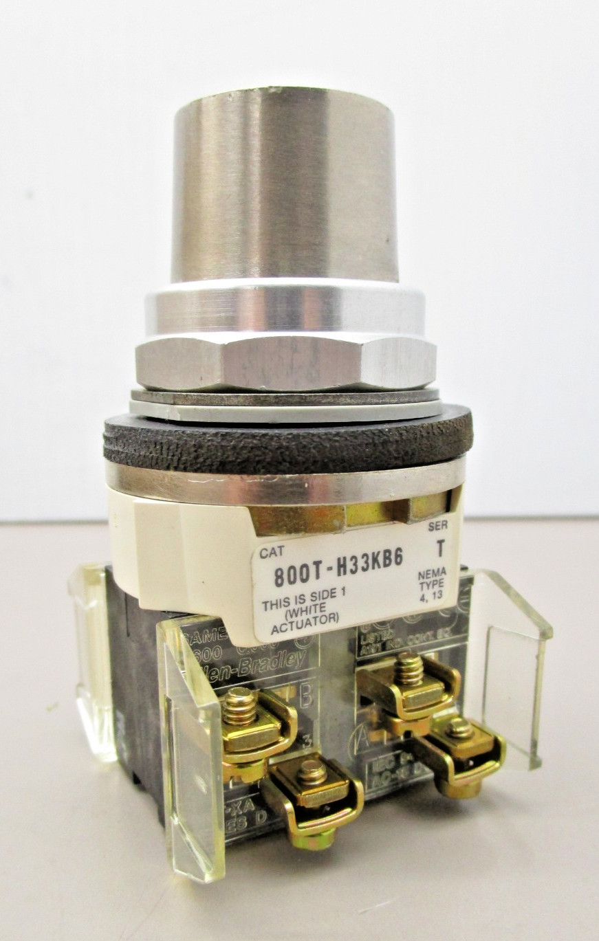 Allen Bradley 800T-H33KB6 Key Selector Switch 2-Position Maintained NO KEY