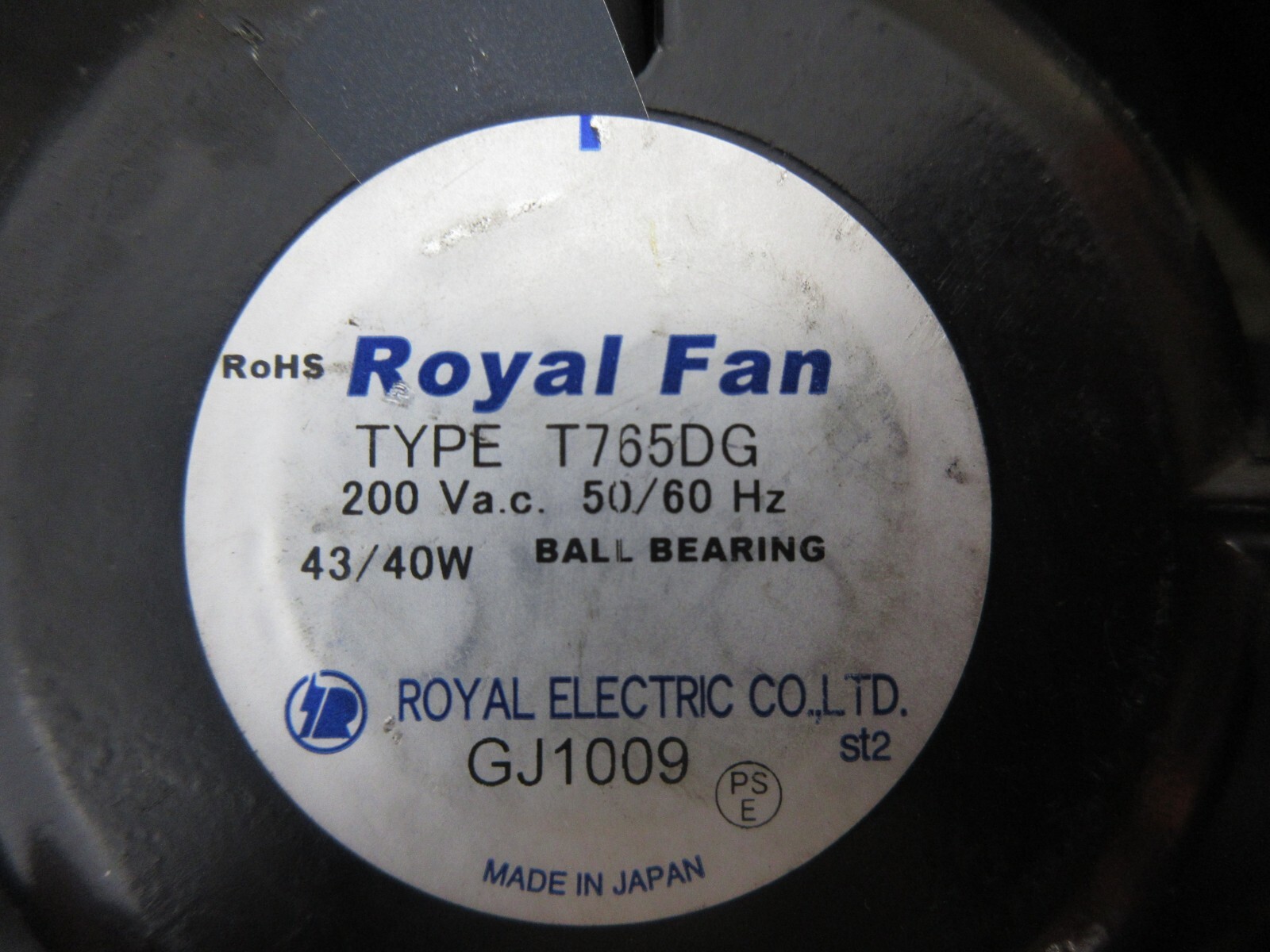 ROYAL ELECTRIC ROYAL FAN T765DG 200VAC 50/60HZ GJ1009 LOT OF 3 PIECES