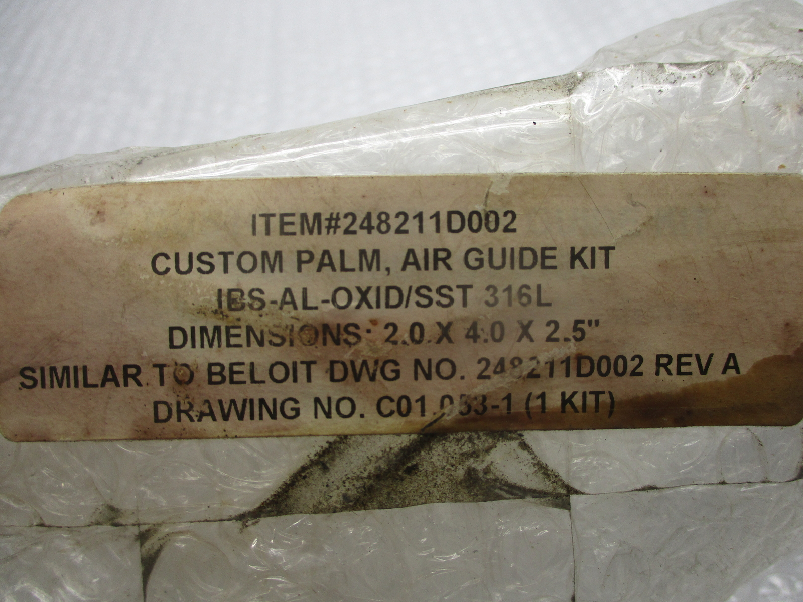 INDUSTRIAL SPARE 248211D002 IBS-AL-OXID/SST 316L KIT NSNP