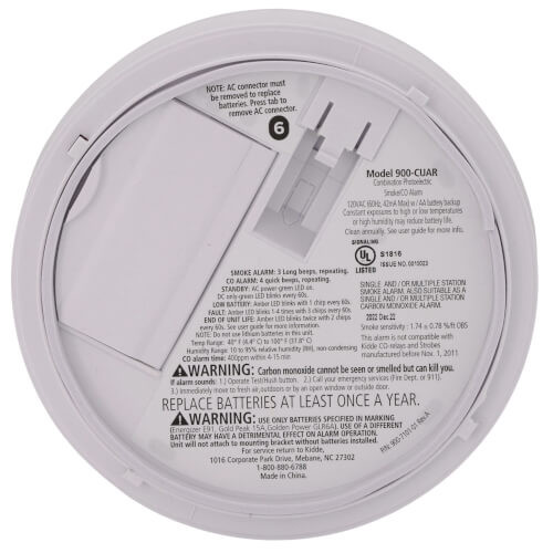 Kidde Hardwired Smoke & CO Detector Electrochemical/Photoelectric Sensing