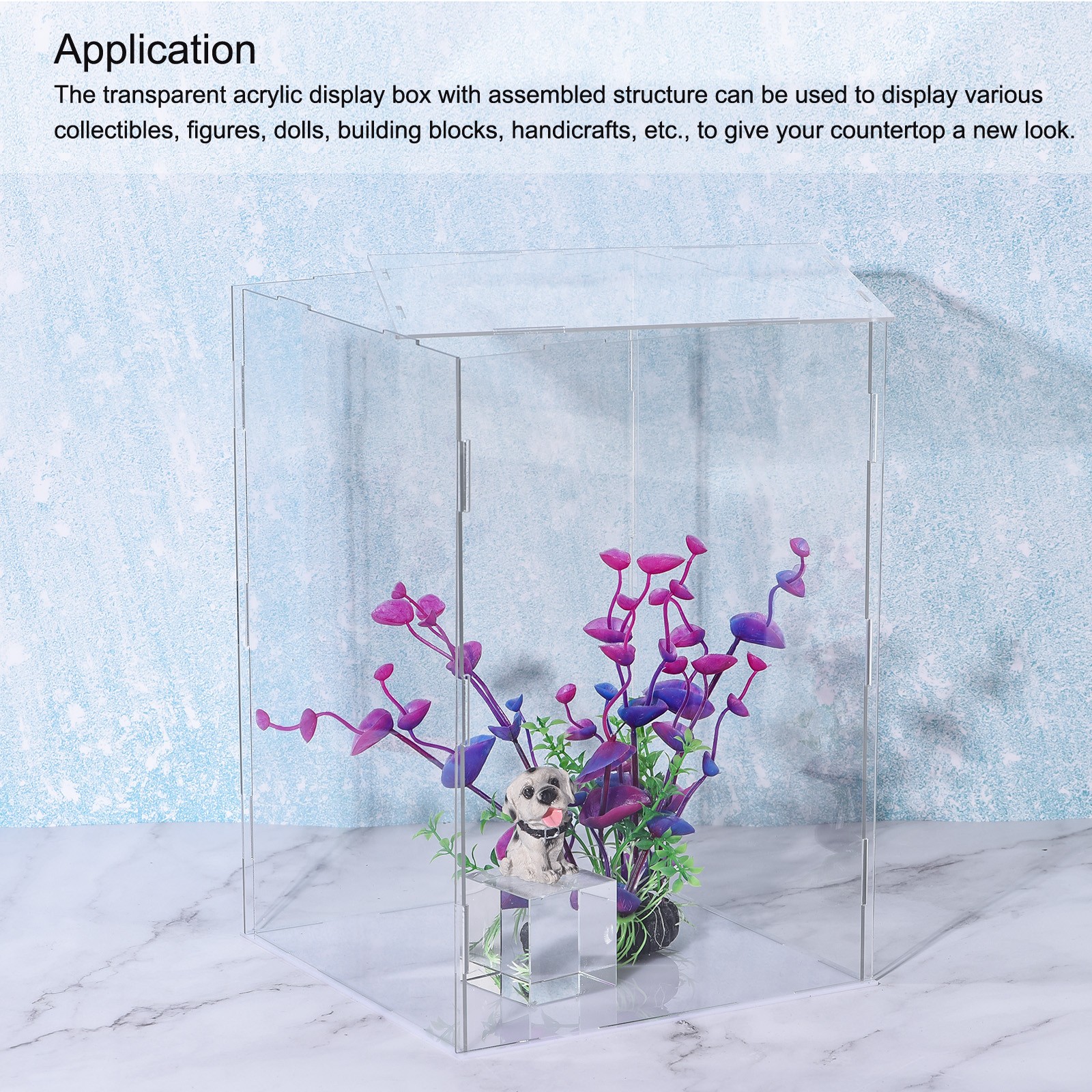Display Case Box Acrylic Box Transparent Showcase 16x11x26cm for Collectibles