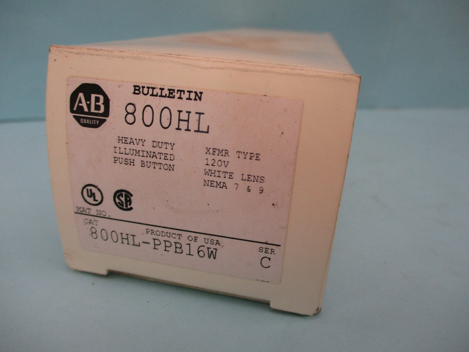 New other Allen-Bradley Push Button 800HL-PPB16 800T-XA Series D A2903DH