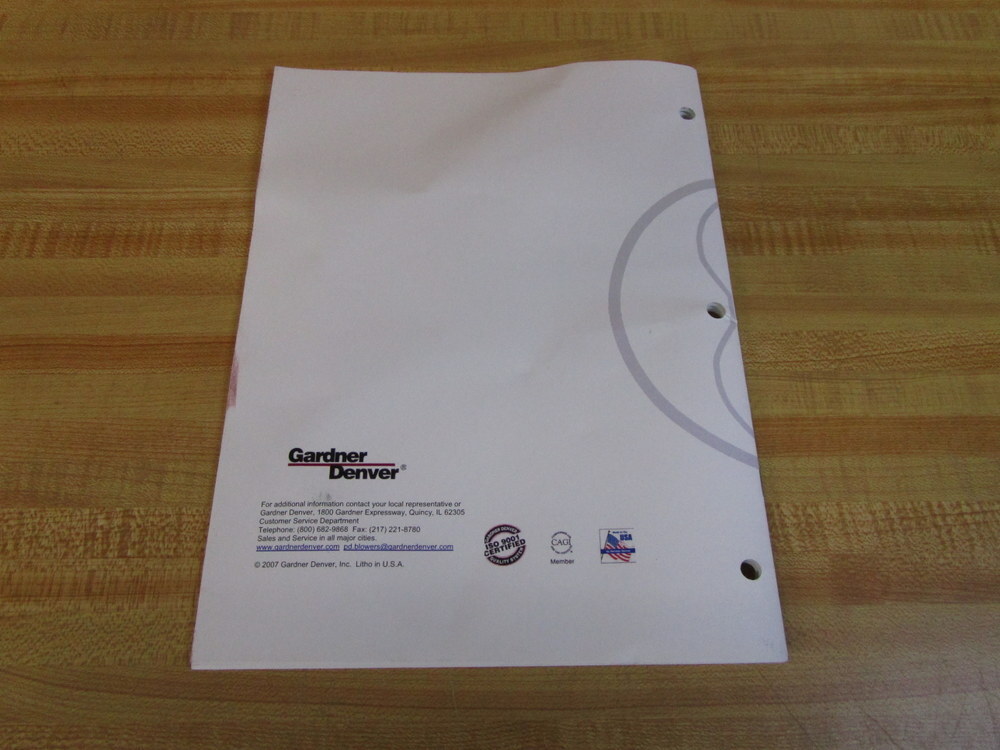 Gardner Denver SB-7-621 Sutorbilt Service Manual SB7621