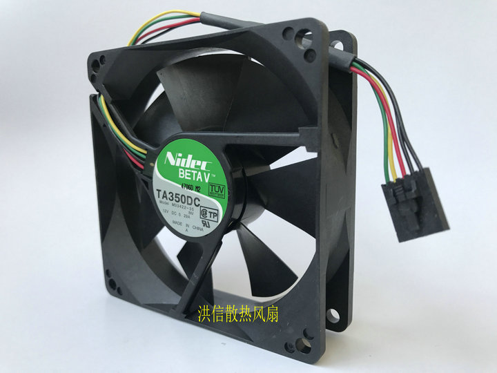 1 PCS Nidec Fan TA350DC M33422-35 DC 12V 0.29A 4 Wire 9CM 90x90x25mm