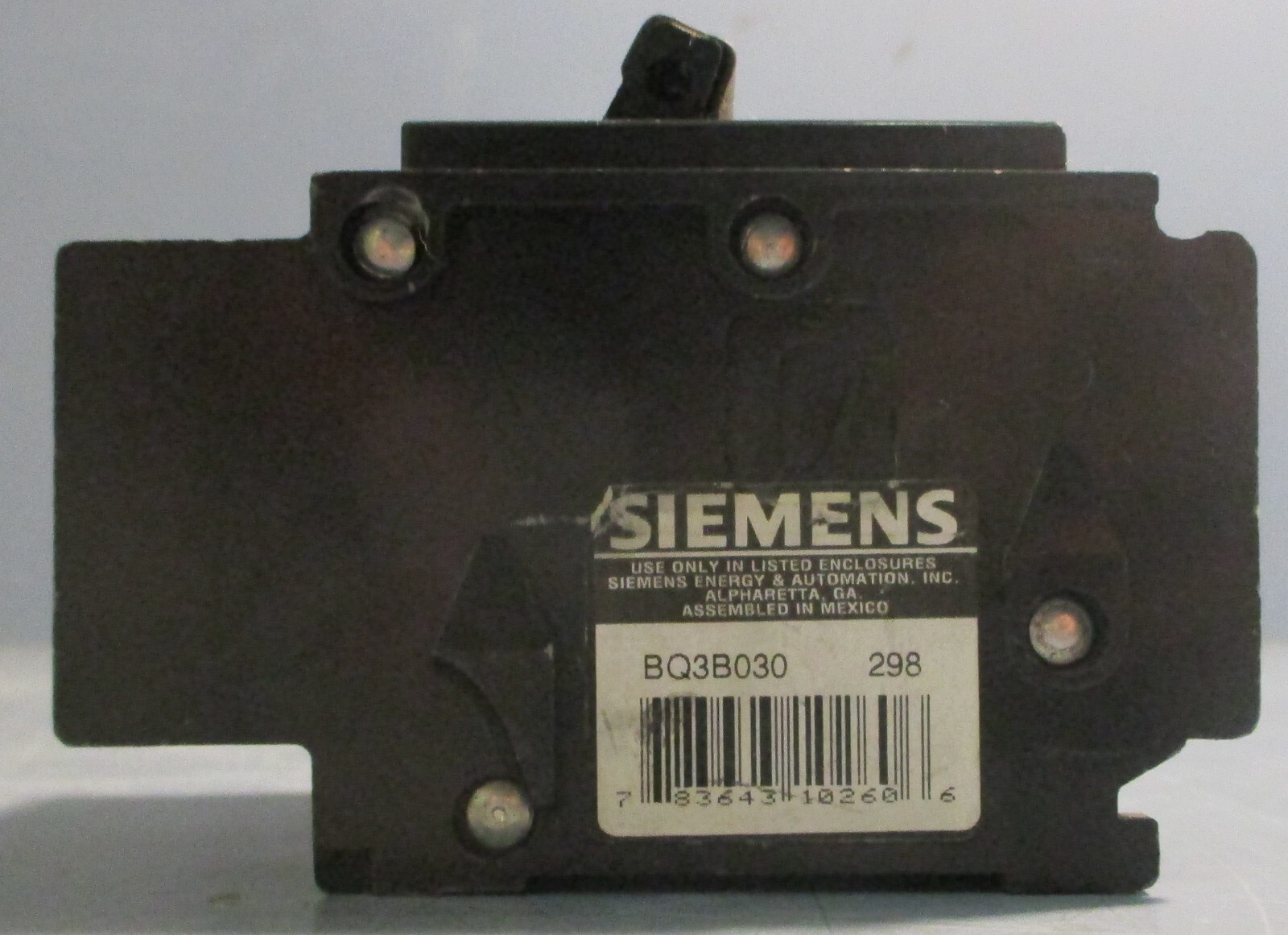 Siemens BQ3B030 Circuit Breaker 3 Pole 30A Type BQ 240VAC