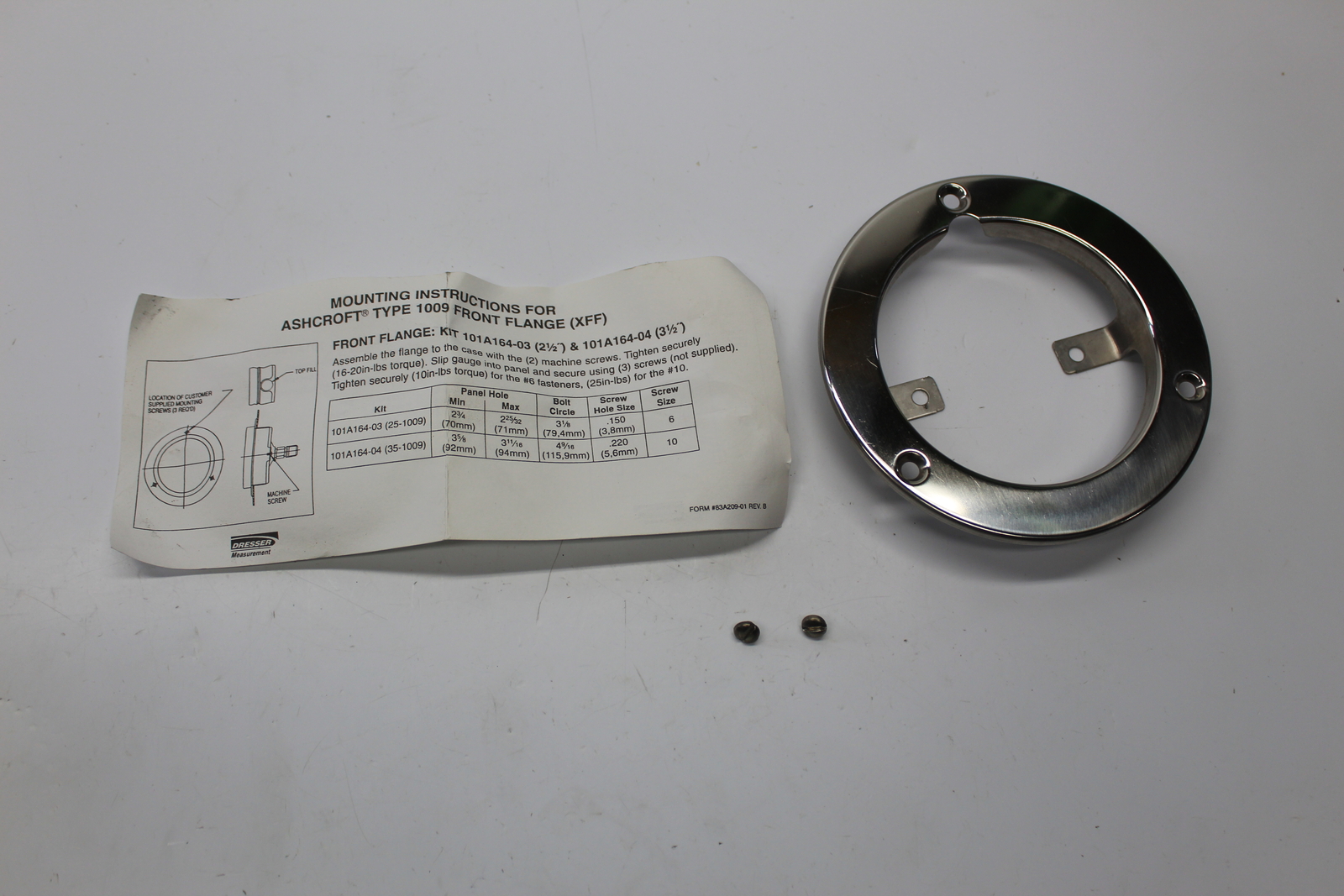 ASHCROFT 101A164-03/101A164-04 FRONT FLANGE KIT NSNP