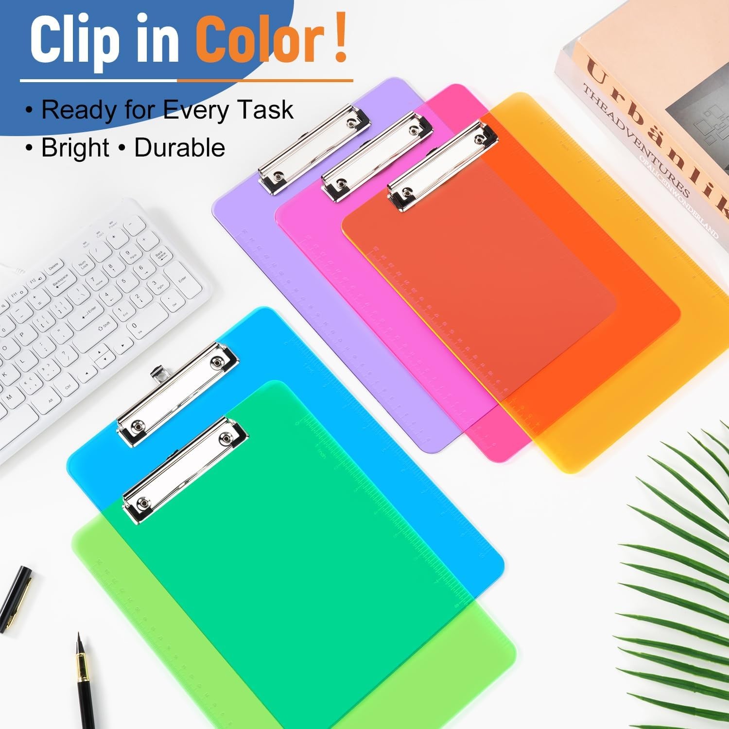 Plastic Clipboards 20 Pack A4/Letter Size 8.5×11 Inch Transparent Colored