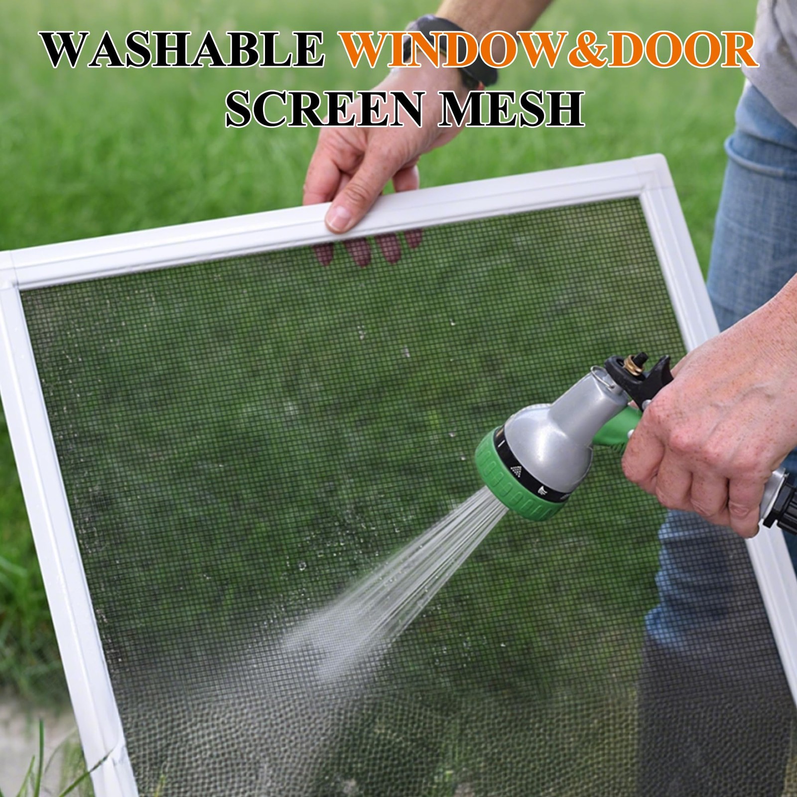 MAGZO Pet Proof Window&Door Screen Replacement Mesh, 48″ W 48″W x 99″L, Black