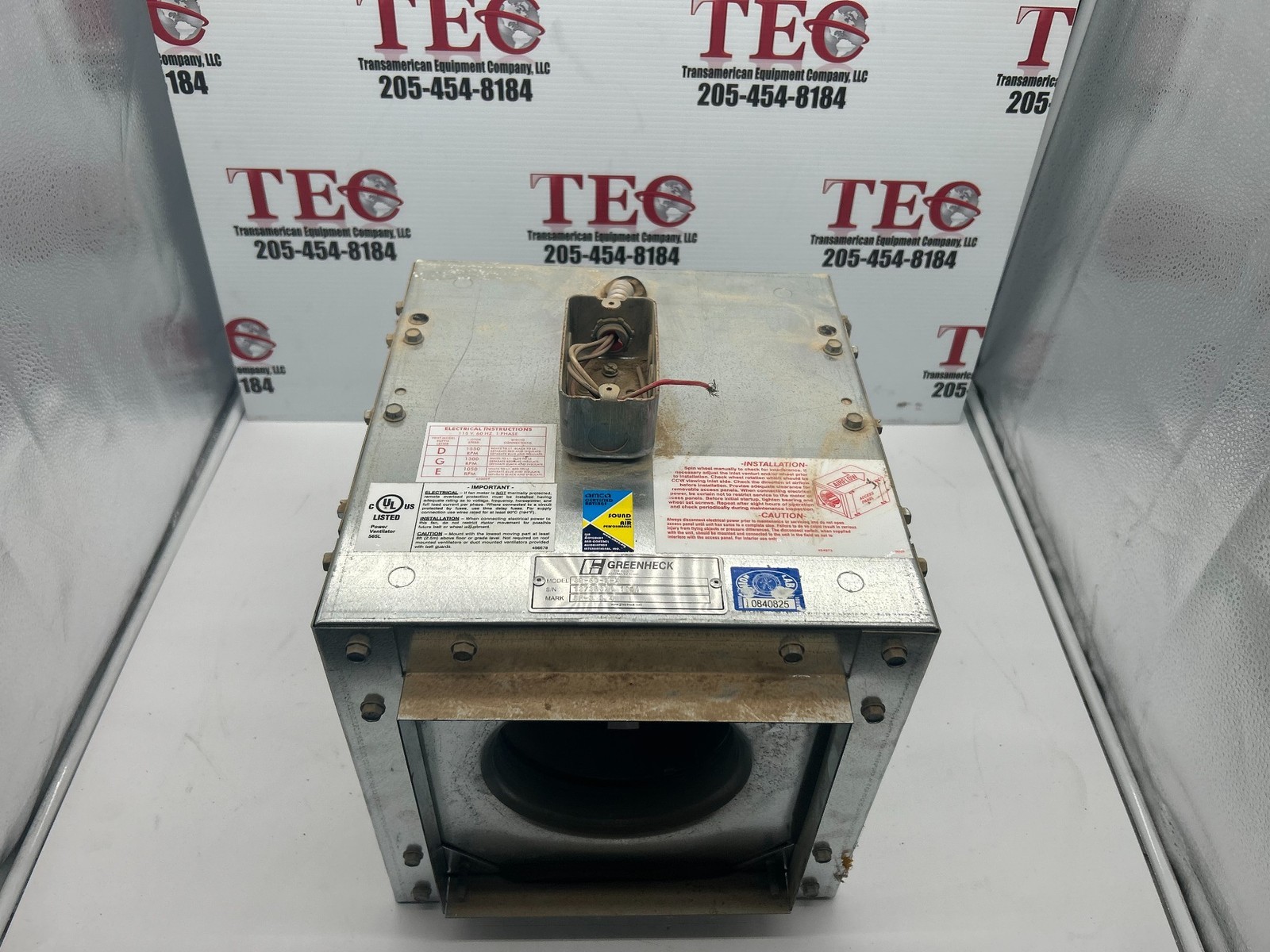 greenheck Centrifugal Inline Fan, Product # SQ-80-DGEX