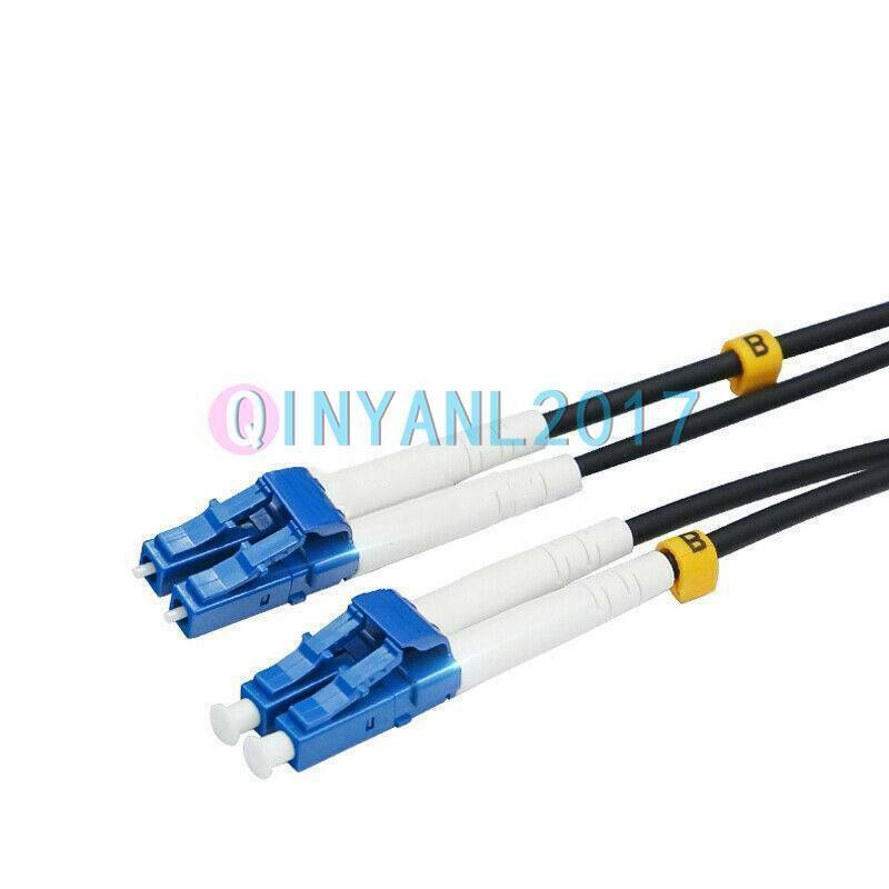 Black Armored Fiber Cable Duplex Fiber Optic Patch Cord 150M LC-LC UPC SM 9/125