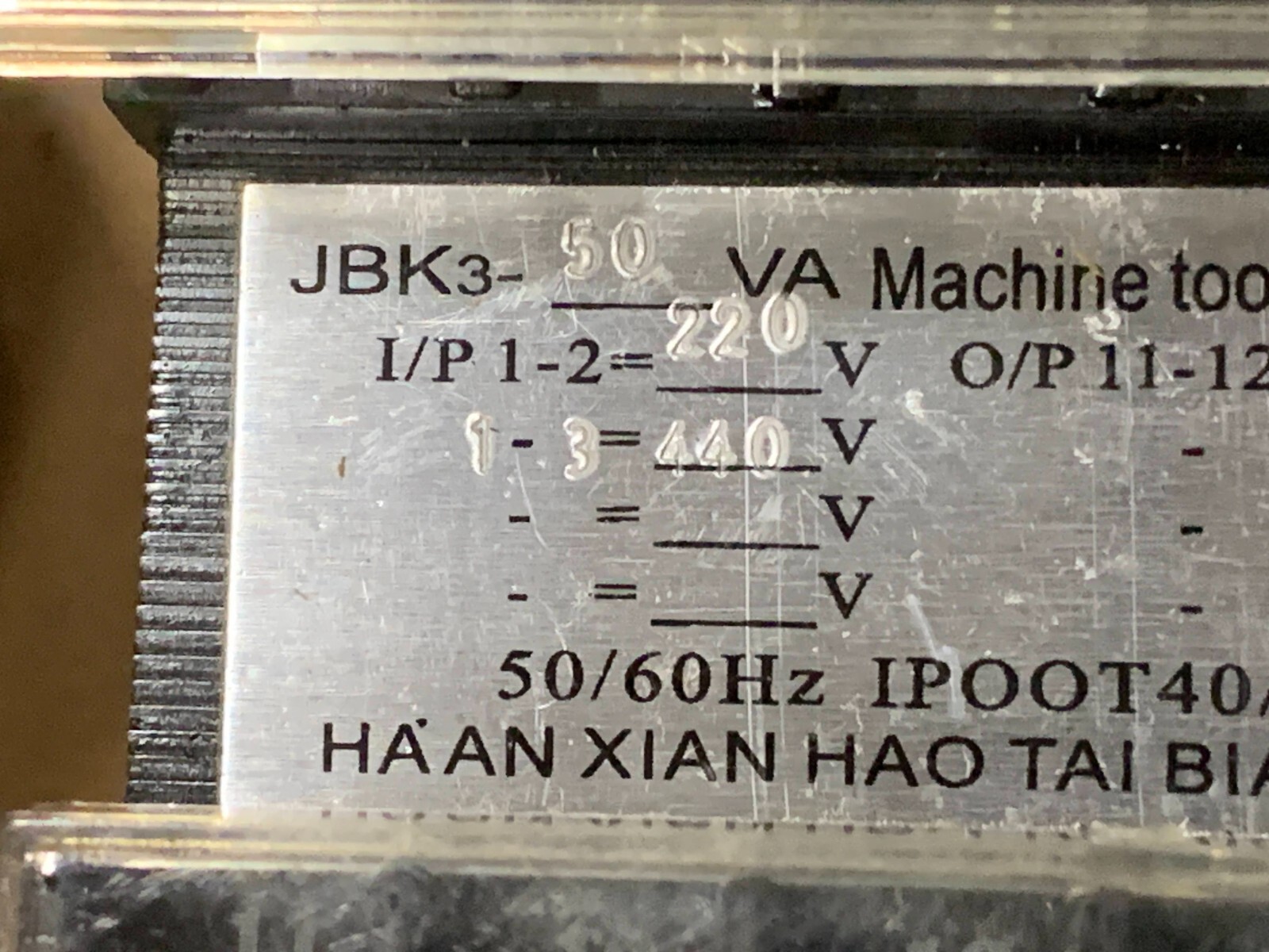 Power Transformer 50VA 50/60Hz IPOOT30/E JBT5555 P/N JBK3-50VA