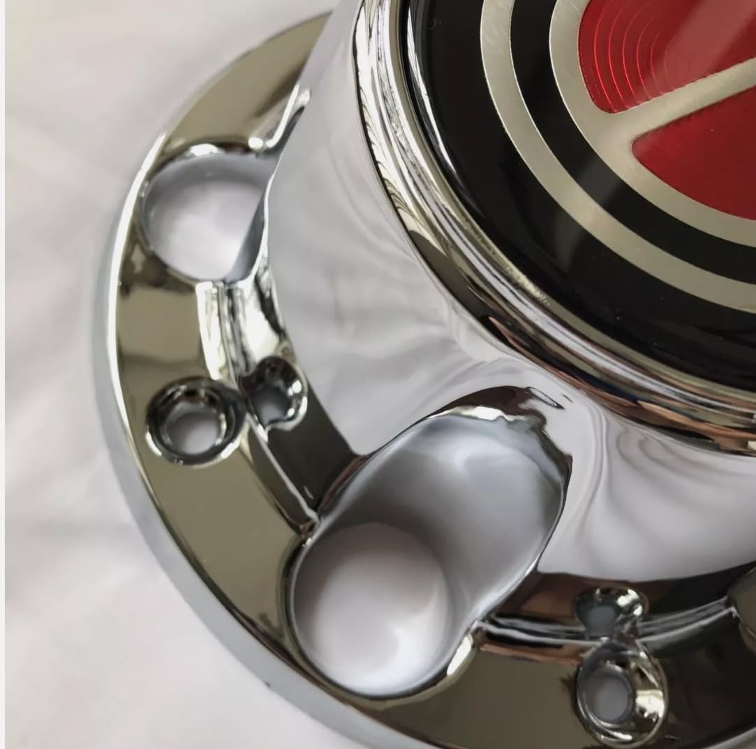1980-1996 F150 Bronco Van Chrome Wheel Hub Center Caps RED Center 4 PCS