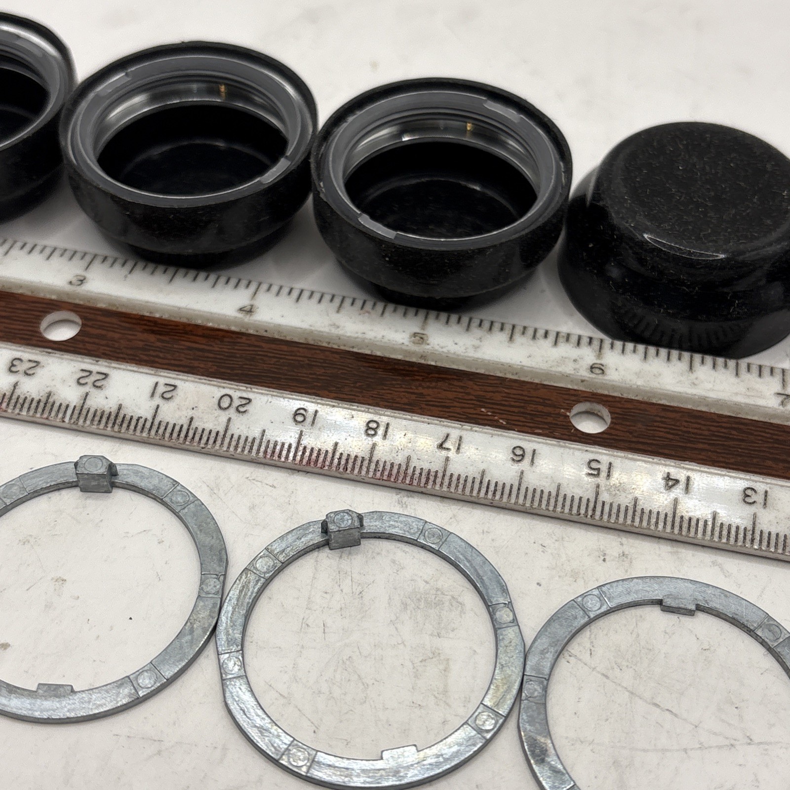Industrial Black Push Buttons Lot Of 6