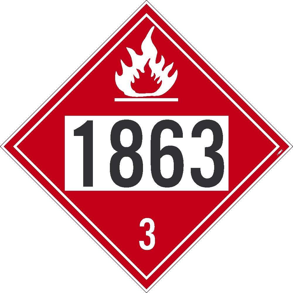 NMC DL141BPR10 Safety Sign Placard Fuel Aviation 1863 3 10.75X10.75 Removable Ps