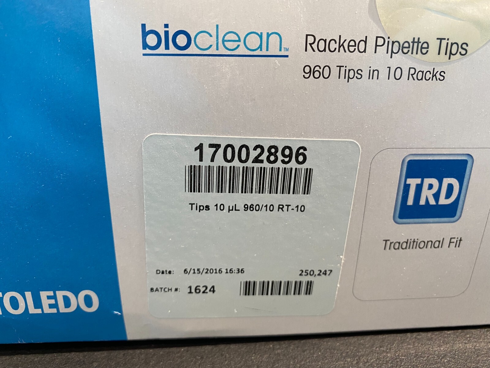 Mettler Toledo Rainin 17002896 Racked Pipette Tips 96/Rack 8 racks 10uL RT-10