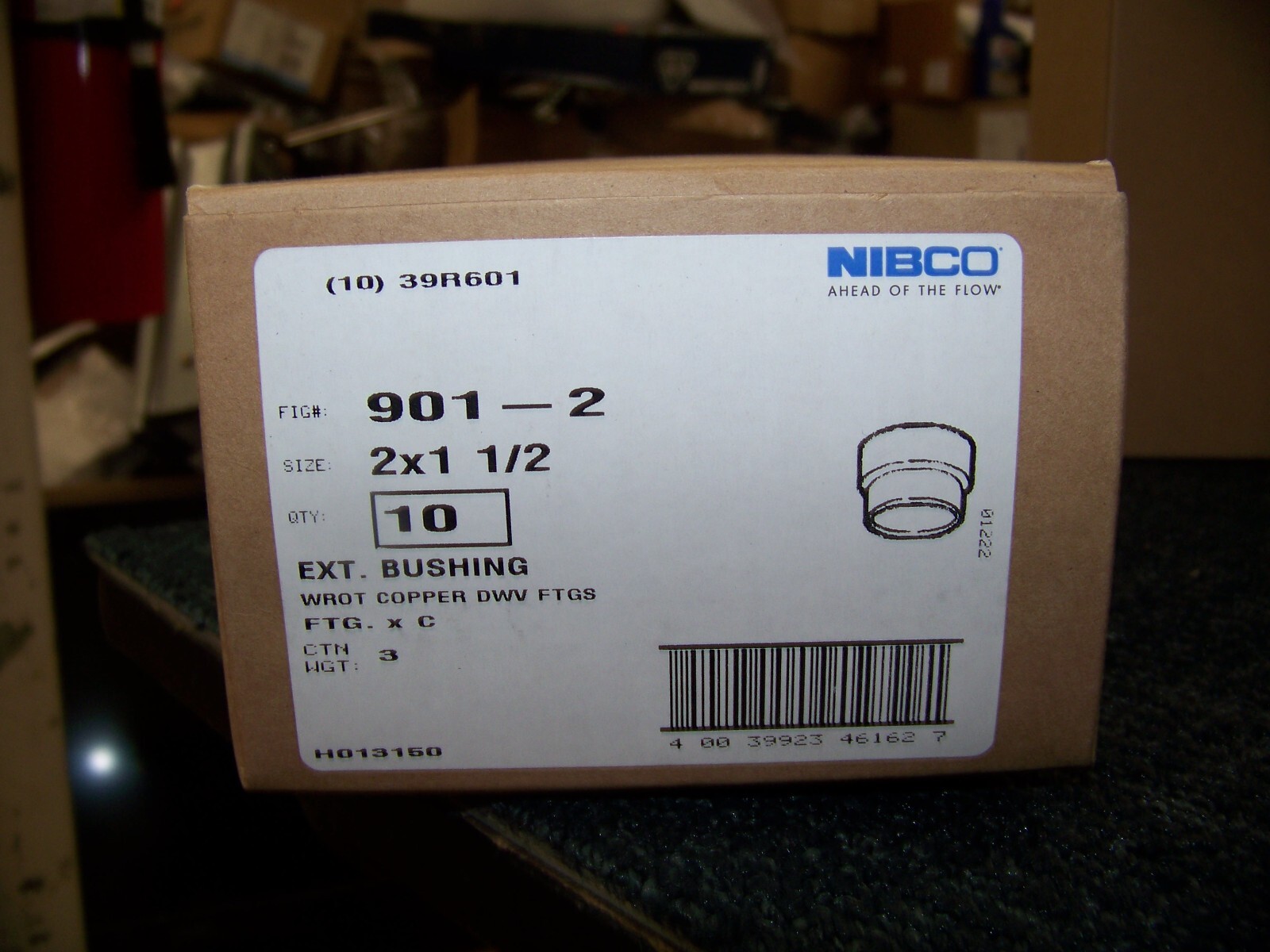 Lot of 10 Nibco 901-2 Fig. 2″ X 1 1/2″ Wrot Copper Ext. Bushing FTG x C 39R601