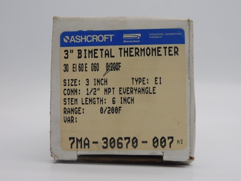 ASHCROFT 30EI60E060-0/200F 6″ NSMP