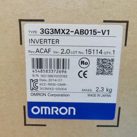 OMRON CORP 3G3MX2-AB015-V1 Qty of 1 per Lot Ac Drive Motor, 1, 1.5Kw, 1 Khz, Co