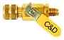 C&d Valve Cd4040 Ball Valve 1/4 In. Female Flare Coupler X 1/4 In. Male Flare W/