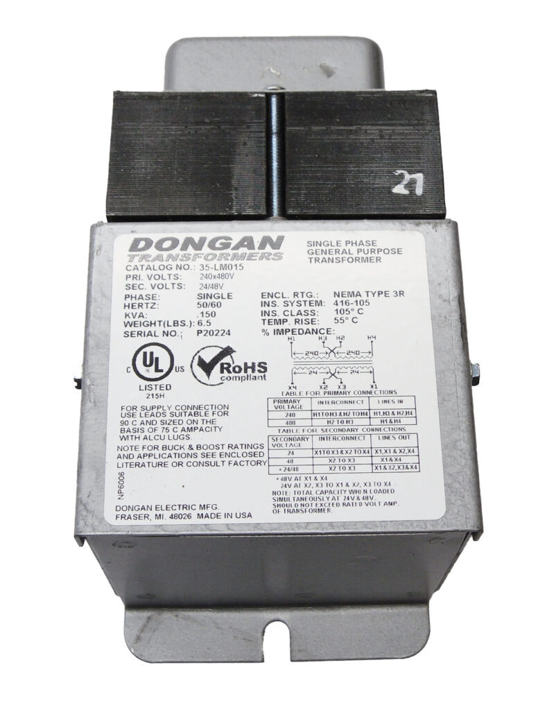 NEW DONGAN 35-LM015 GENERAL PURPOSE TRANSFORMER 240-480V 50/60HZ 1PH