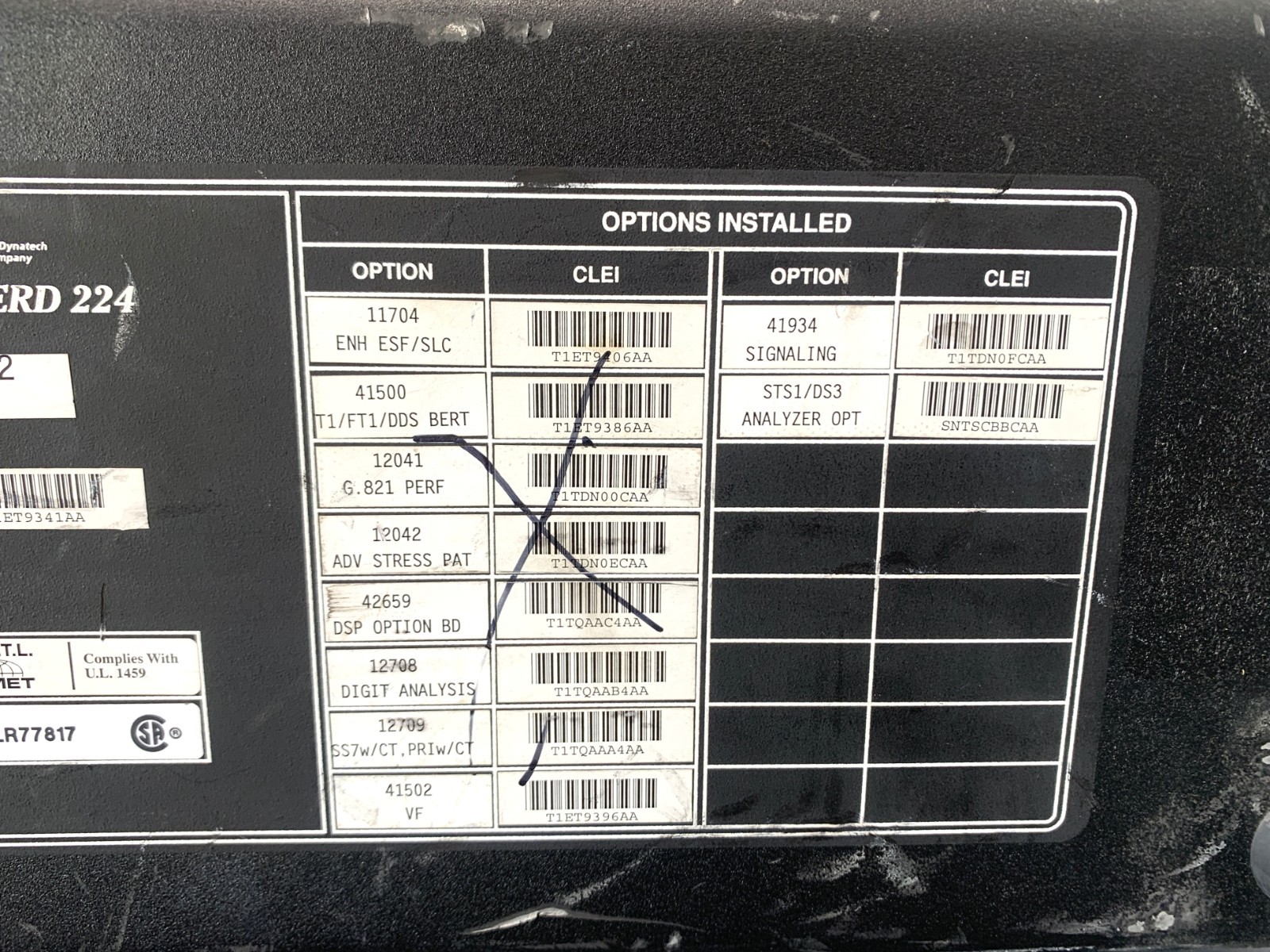 TTC T-BERD 224 T1 DS1 Transmission/Communication Analyzer 115VAC Power Tested