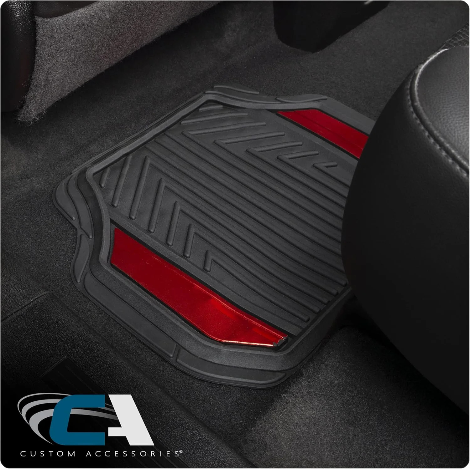 Custom Accessories 4-Piece Anodized Sport Floor Mats, All-Weather Mats for Cars,