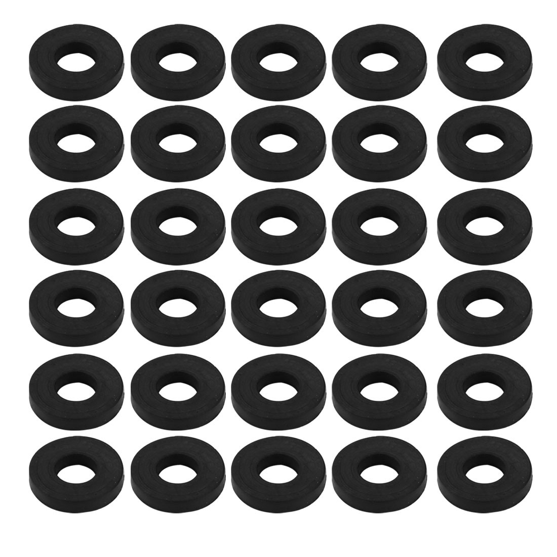 30Pc Black Rubber Round Flat Washer Assortment Size 6x14x2.5mm Flat Washer