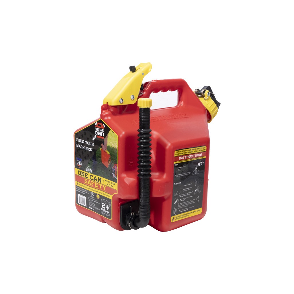 SureCan 2.2-Gallon Gas Can Red Type II Safety Can Flexible Spout (SUR2SFG2)