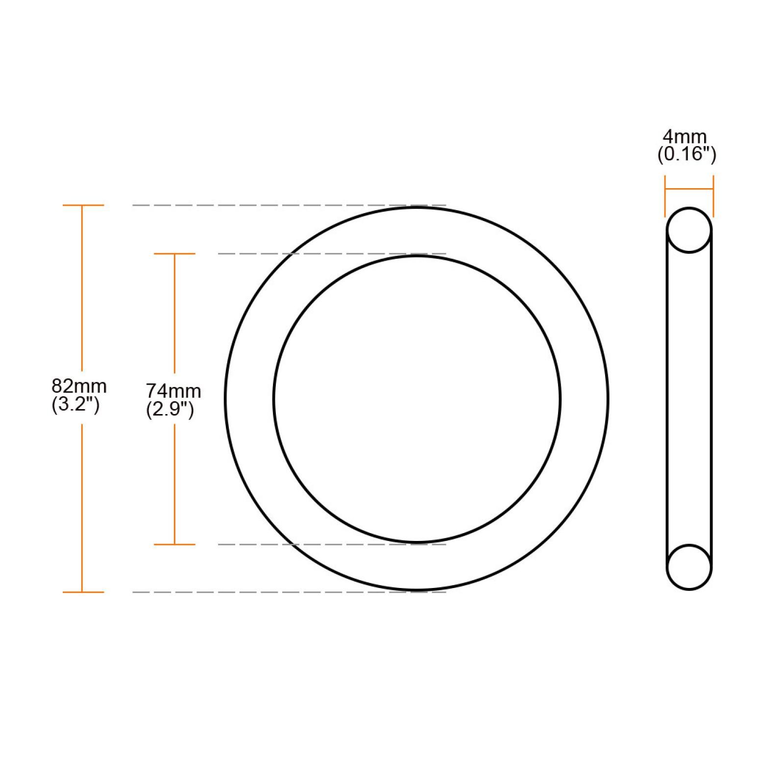 10pc 82mmx74mmx4mm Mechanical Rubber O Ring Oil Seal Gaskets Black