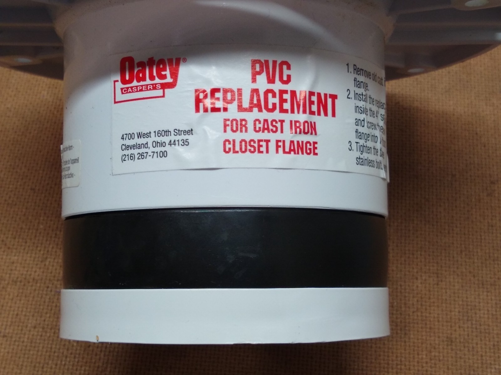 Oatey 43539 Replacement for Cast Iron Closet Flange, 4 Inch PVC