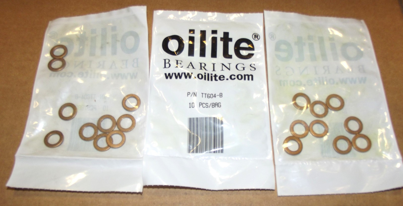Oilite TT604-B Thrust Washer 3/8 in Bore, Bronze, SAE 841, 5/8 in OD x 0.062 in