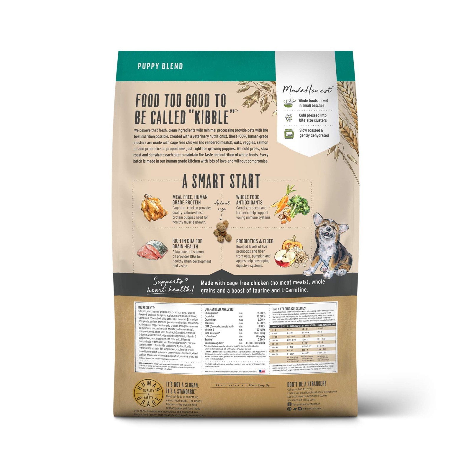 The Honest Kitchen Human Grade Whole Food Clusters Puppy Blend Dry Dog Food,20Lb