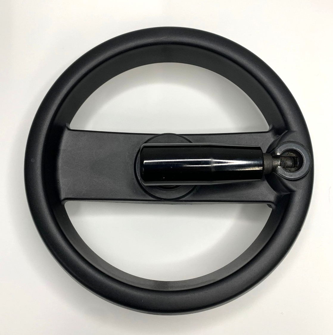 Elesa Handle for Machine, 6″ Dia. Handwheel, 1″ Dia. Steel Hub, 1/2″ Bore