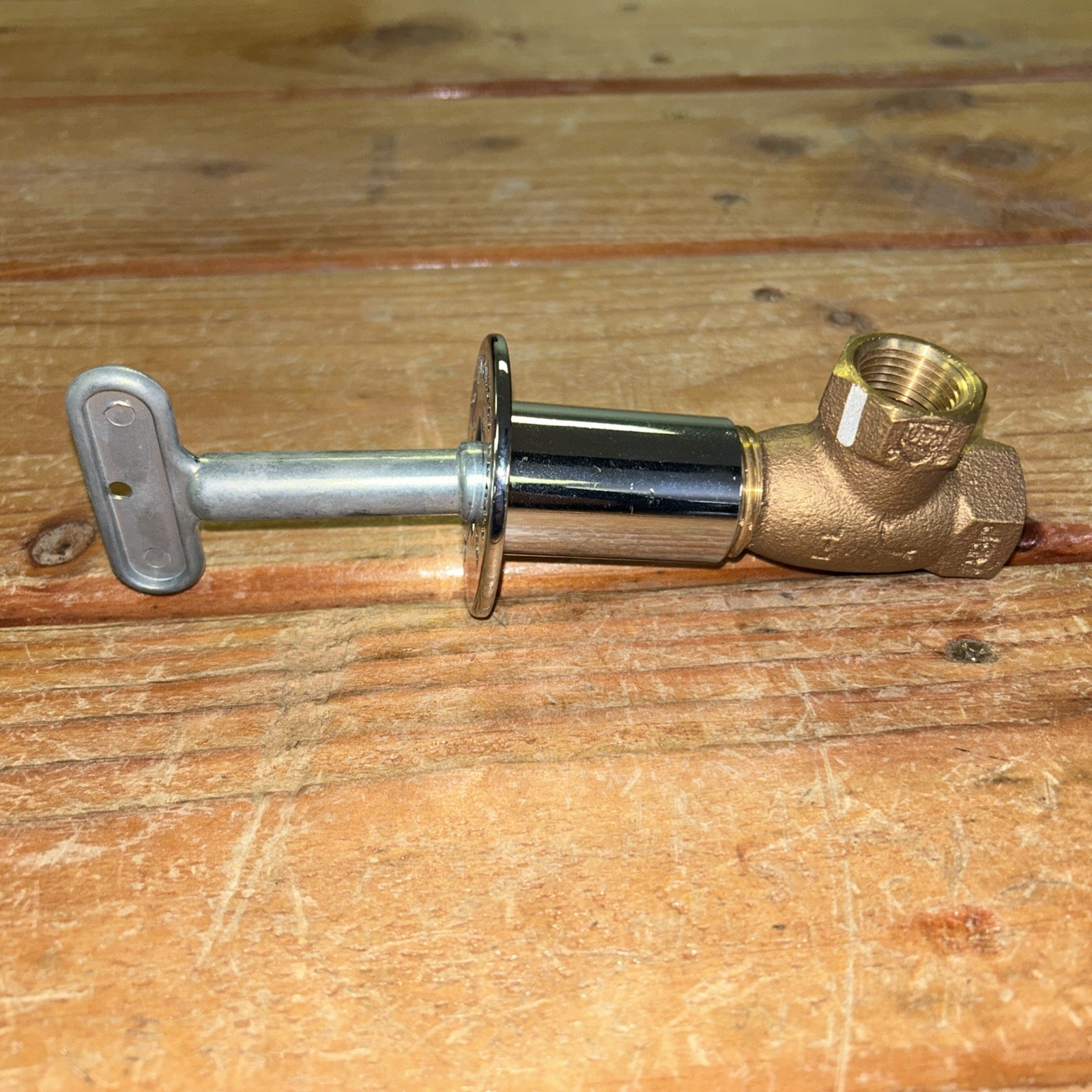 Arrowhead Brass 258 Straight Gas Log Lighter Valve with Chrome Flange and Key