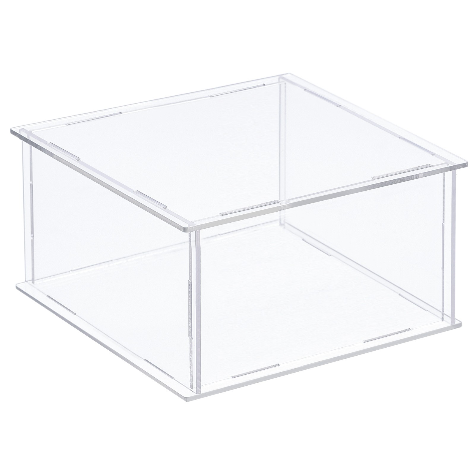 Acrylic Display Case Plastic Box Cube Storage Box Transparent 21x21x10.5cm