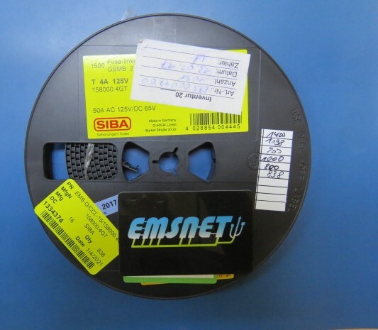 SIBA 158000.4GT Qty of 838 per Lot Miniature Fuse-Link SMD Block-Type, TIME LAG