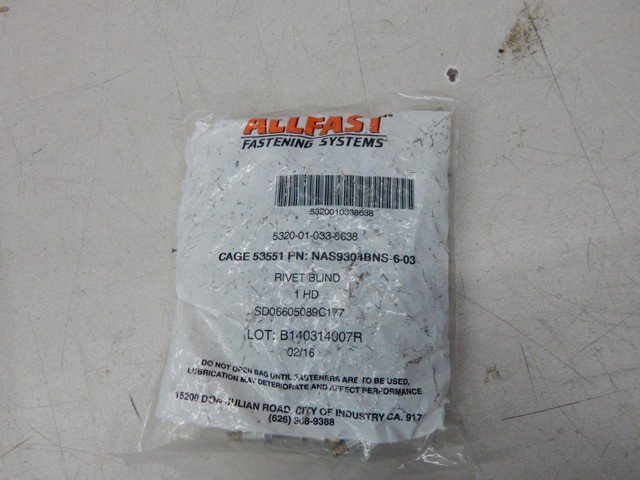 Allfast Fastening Systems NAS9304BNS-6-03, 5320010338638, Rivet Blind